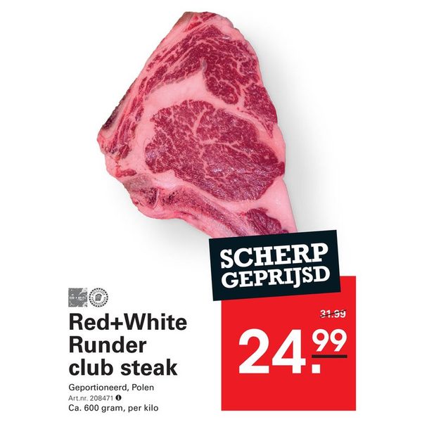Red+White Runder club steak