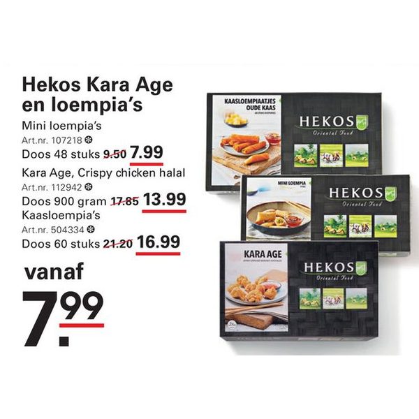 Hekos Mini loempia's, Kara Age en Kaasloempia's
