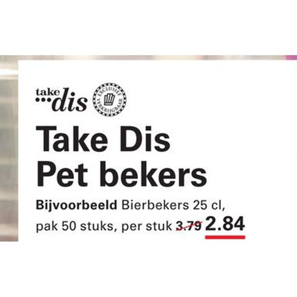 Take Dis Pet bekers
