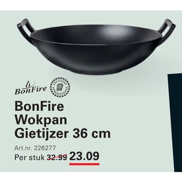 Wokpan Gietijzer 36 cm