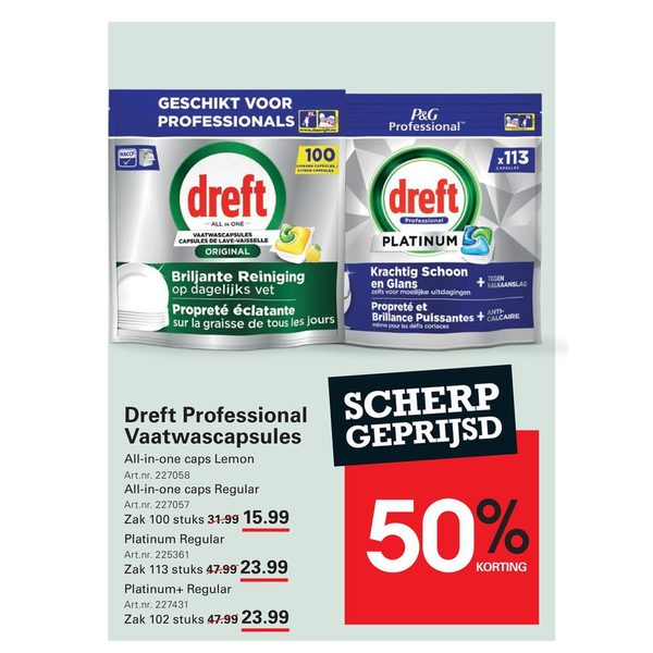 Dreft Professional Vaatwascapsules