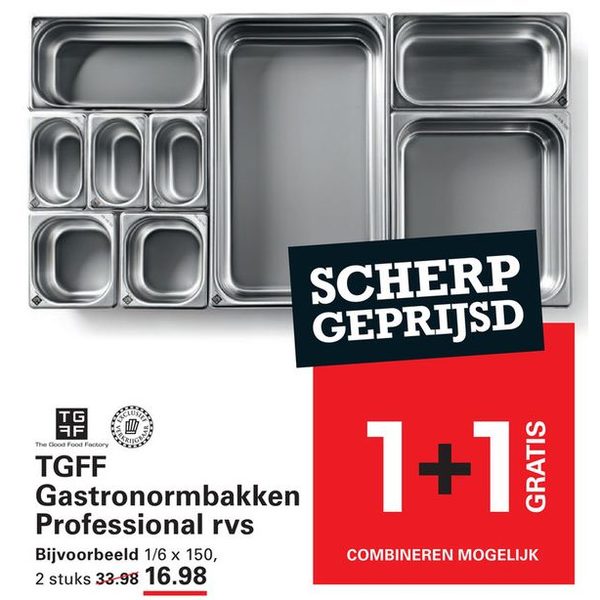 TGFF Gastronormbakken Professional rvs