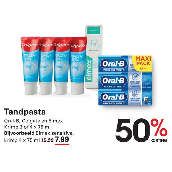 Tandpasta (Oral-B, Colgate, Elmex)
