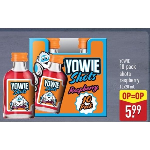 YOWIE 10-pack shots raspberry