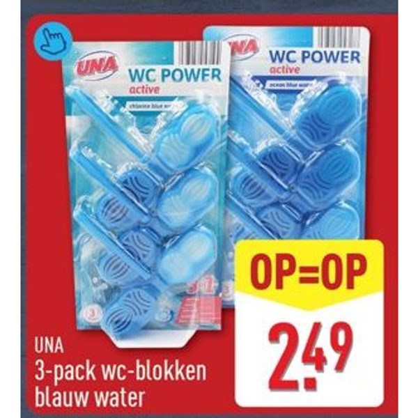UNA 3-pack wc-blokken blauw water