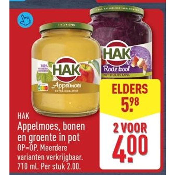 HAK Appelmoes, bonen en groente in pot