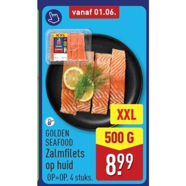 GOLDEN SEAFOOD Zalmfilets op huid