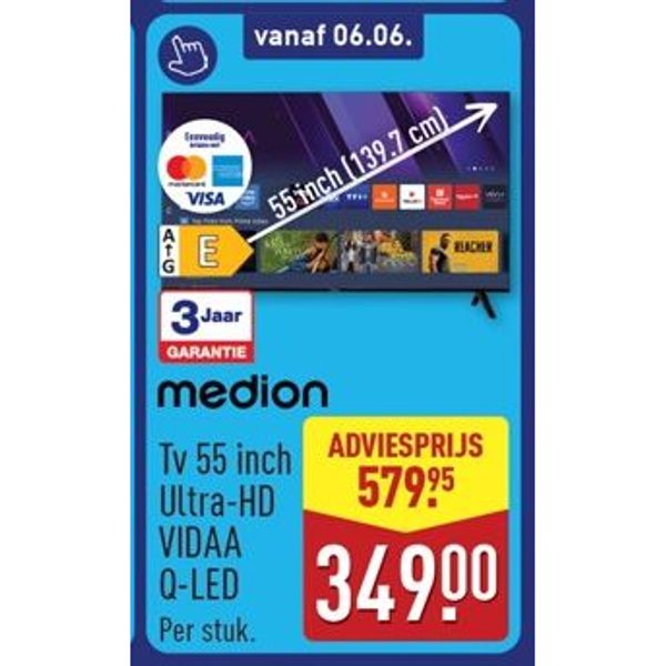 medion Tv 55 inch Ultra-HD VIDAA Q-LED