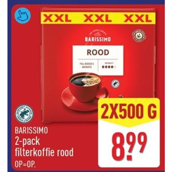 Barissimo 2-pack filterkoffie rood