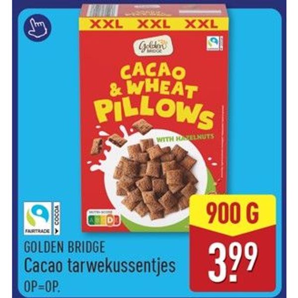 GOLDEN BRIDGE Cacao tarwekussentjes