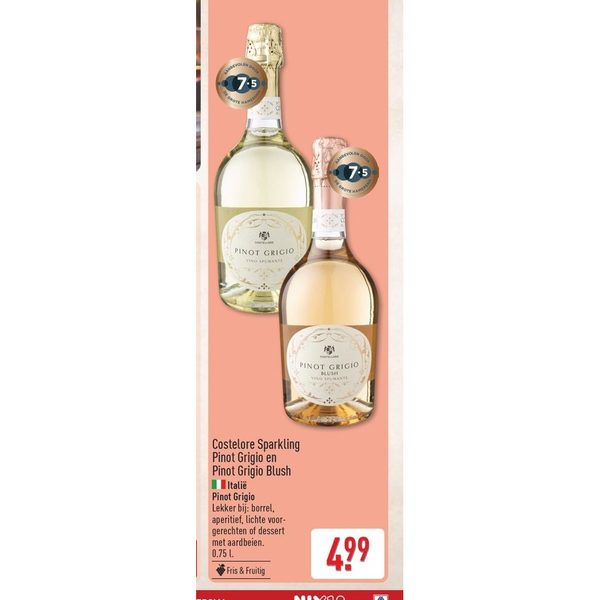 Costelore Sparkling Pinot Grigio en Pinot Grigio Blush