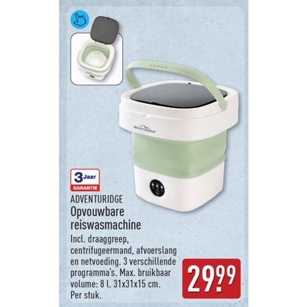 Opvouwbare reiswasmachine