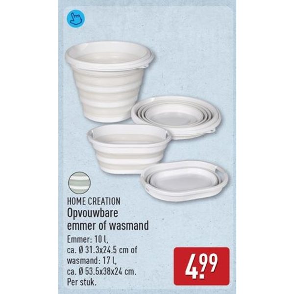 Opvouwbare emmer of wasmand