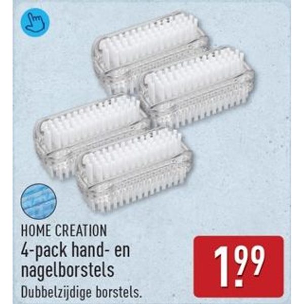 HOME CREATION 4-pack hand- en nagelborstels