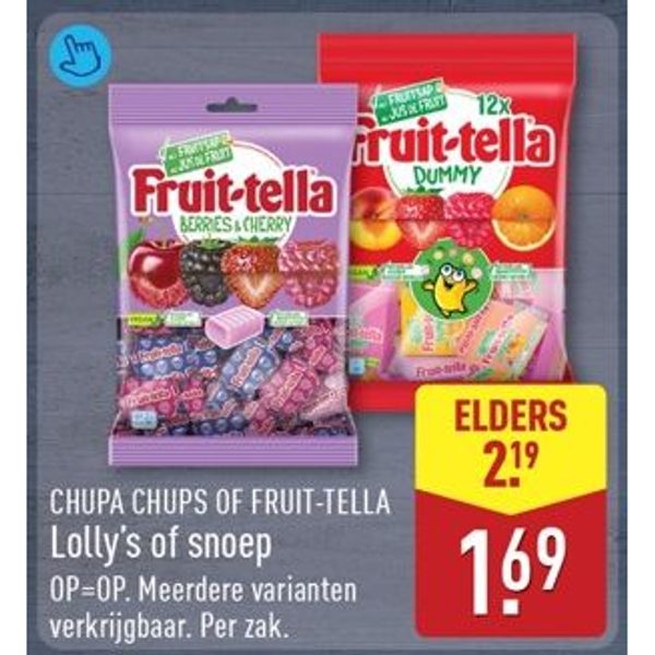 CHUPA CHUPS OF FRUIT-TELLA Lolly's of snoep