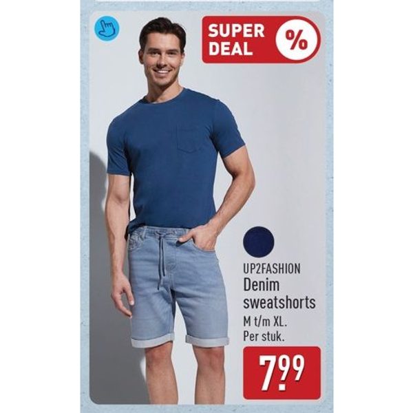 Denim sweatshorts