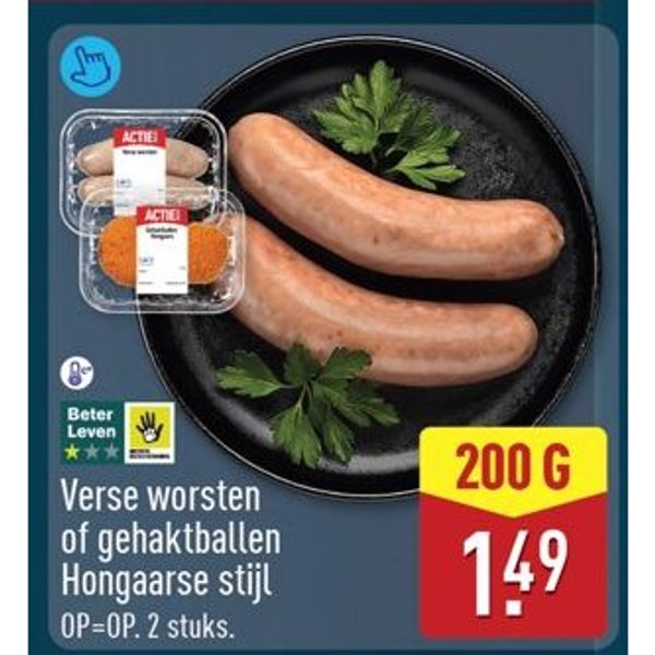 Verse worsten of gehaktballen Hongaarse stijl