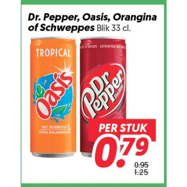 Dr. Pepper, Oasis, Orangina of Schweppes