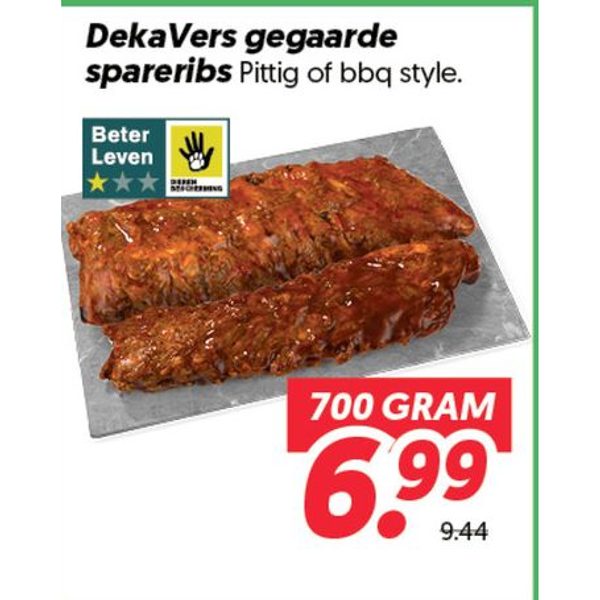 DekaVers gegaarde spareribs