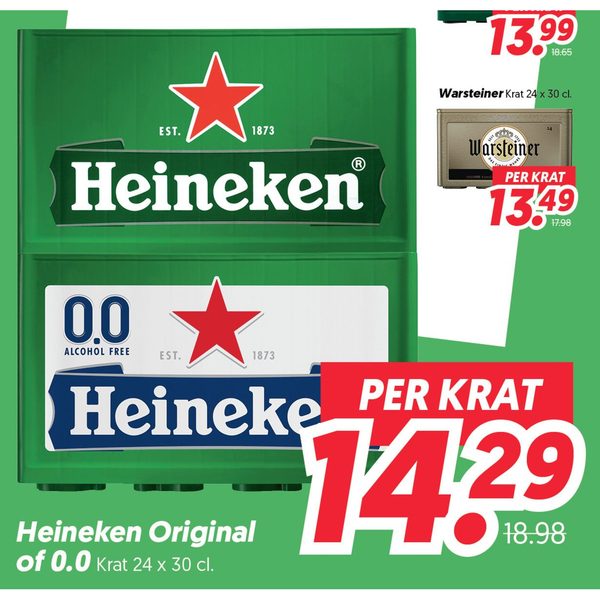 Heineken Original of 0.0 Krat beer