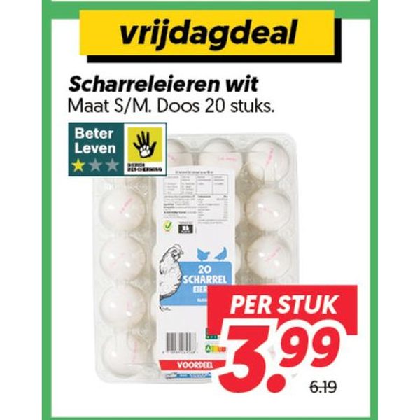 Scharreleieren wit