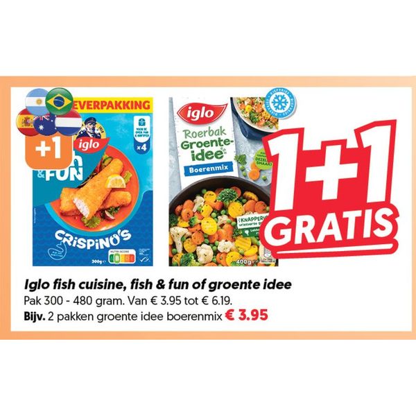 Iglo fish cuisine, fish & fun of groente idee