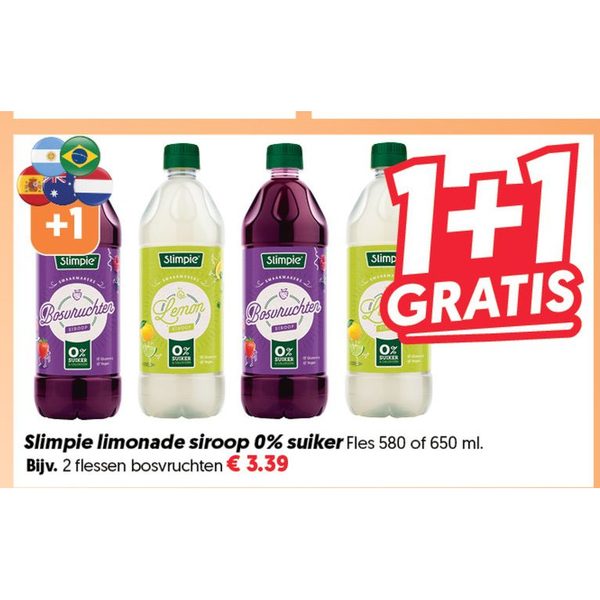 Slimpie limonade siroop 0% suiker