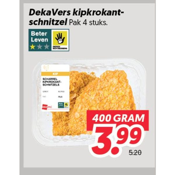 DekaVers kipkrokant-schnitzel