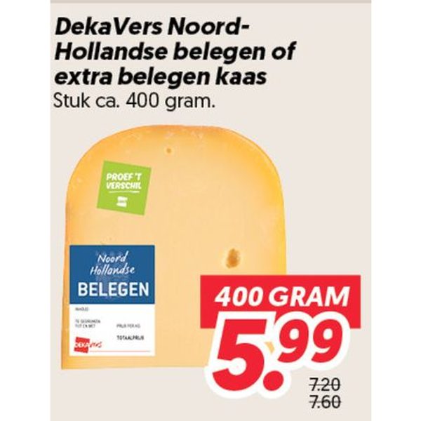 DekaVers Noord-Hollandse belegen of extra belegen kaas