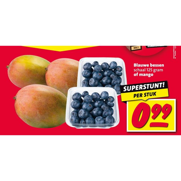 Blauwe bessen of mango