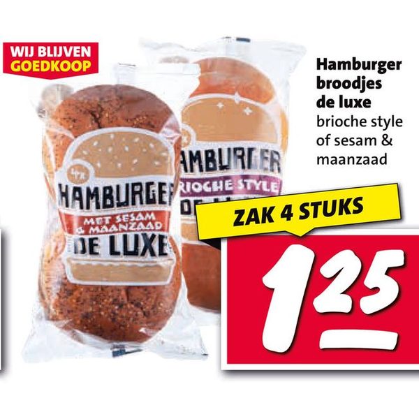 Hamburger broodjes de luxe brioche style of sesam & maanzaad