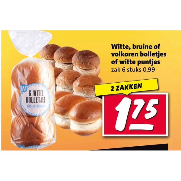 Witte, bruine of volkoren bolletjes of witte puntjes