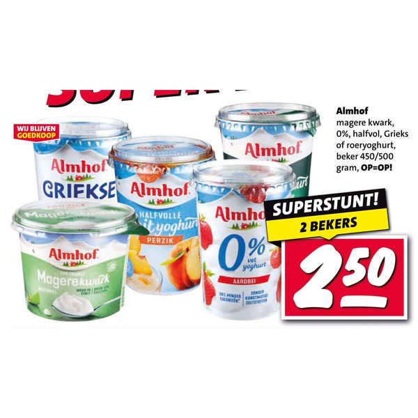magere kwark, 0%, halfvol, Grieks of roeryoghurt