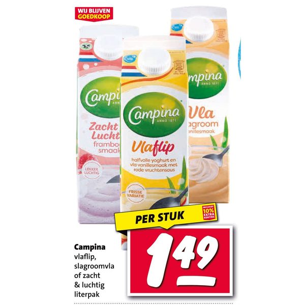 Campina vlaflip, slagroomvla of zacht & luchtig