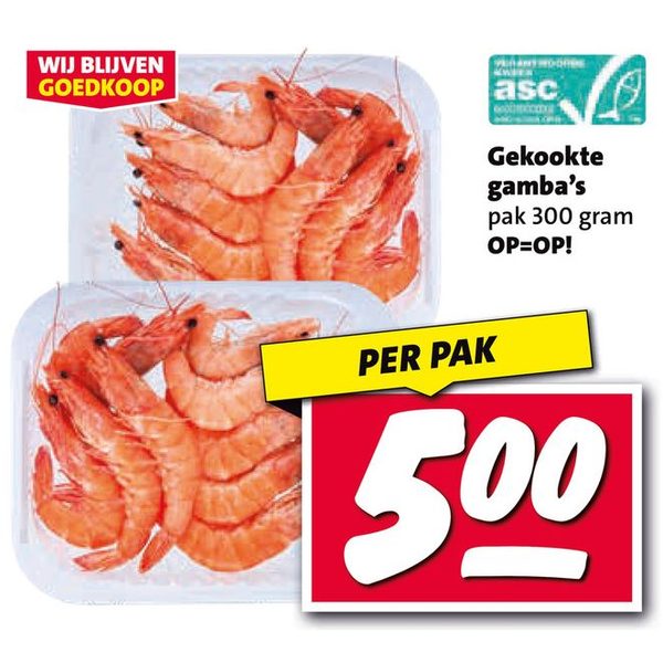 Gekookte gamba's