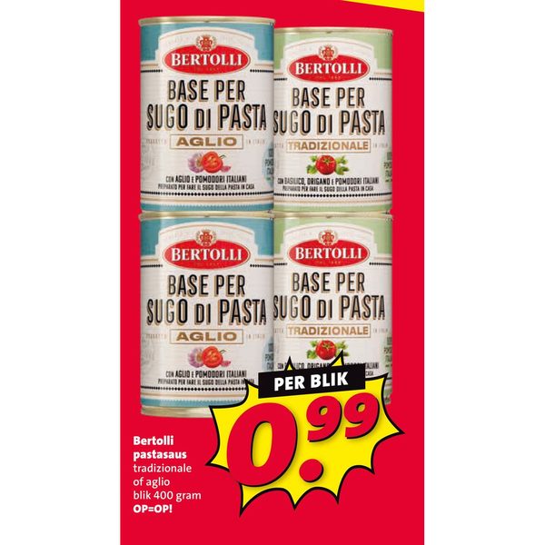 Bertolli pastasaus tradizionale of aglio