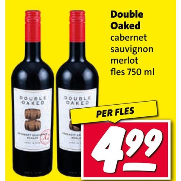 Double Oaked cabernet sauvignon merlot fles 750 ml