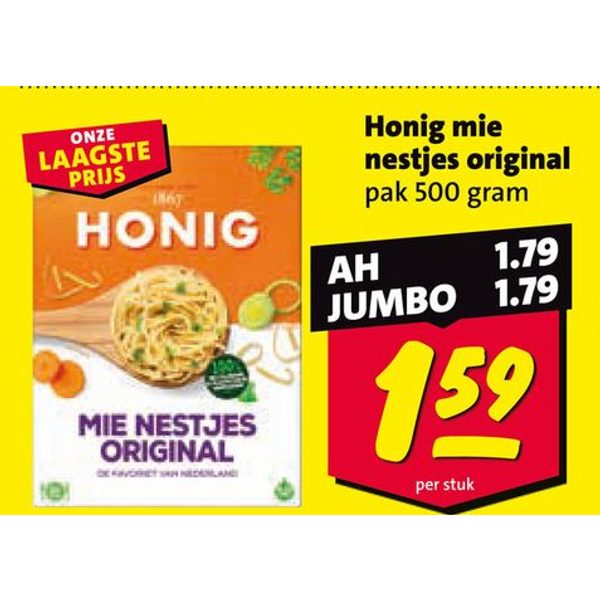 Honig mie nestjes original pak 500 gram