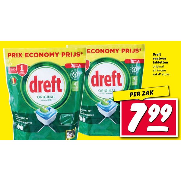 Dreft vaatwas tabletten original all in one