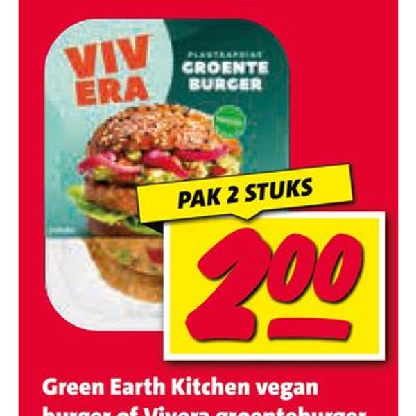 Green Earth Kitchen vegan burger of Vivera groenteburger