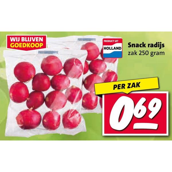 Snack radijs zak 250 gram