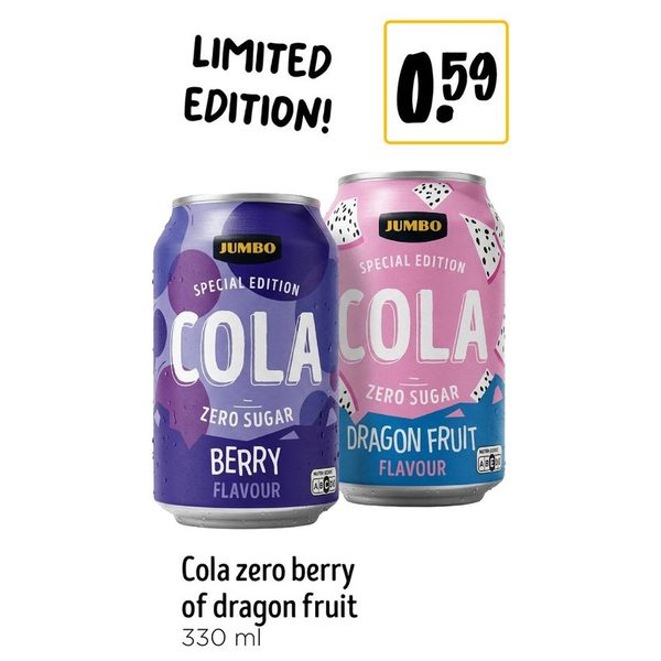 Cola zero berry of dragon fruit