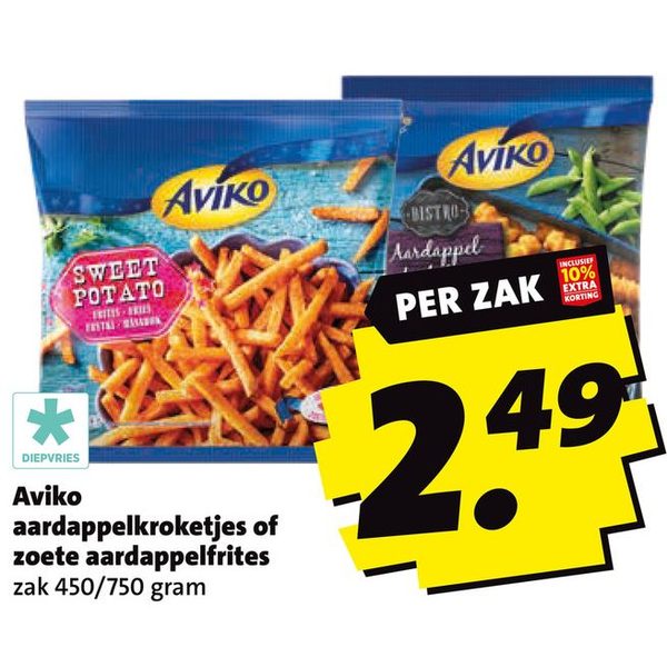 Aviko aardappelkroketjes of zoete aardappelfrites