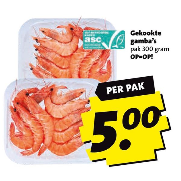 Gekookte gamba's