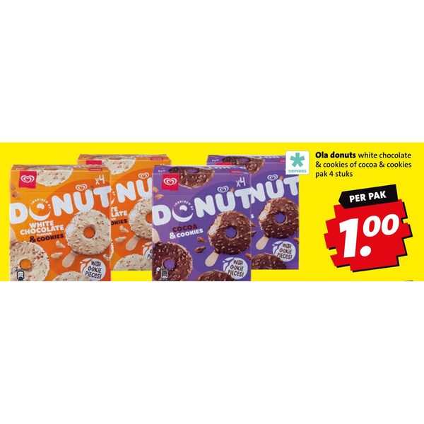 donuts white chocolate & cookies of cocoa & cookies