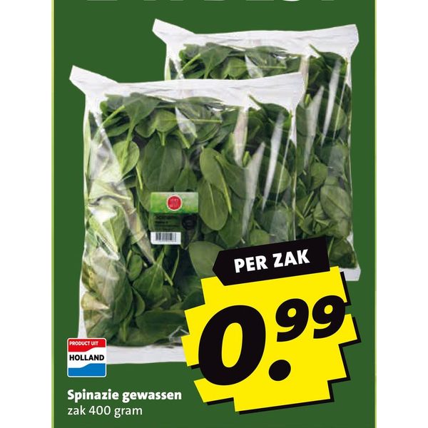 Spinazie gewassen
