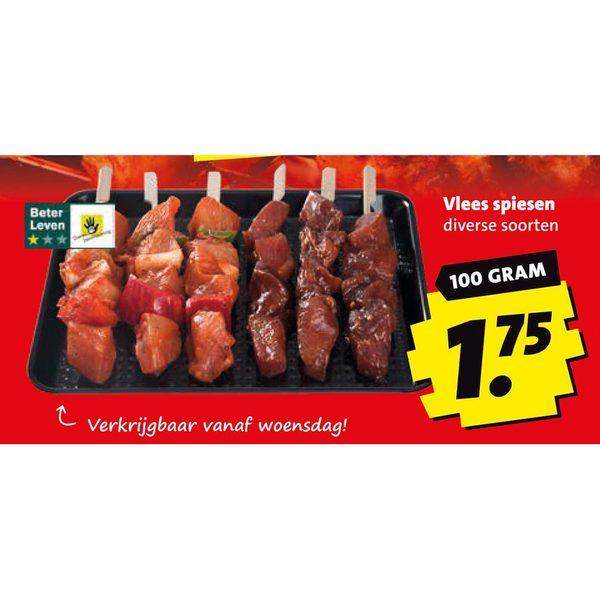 Vlees spiesen diverse soorten