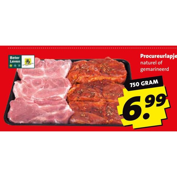 Procureurlapjes naturel of gemarineerd