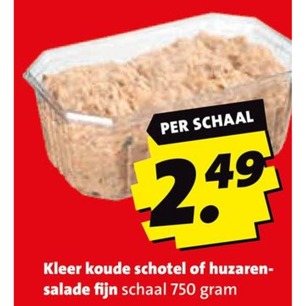 Kleer koude schotel of huzaren-salade fijn schaal 750 gram