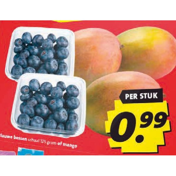 Blauwe bessen of mango